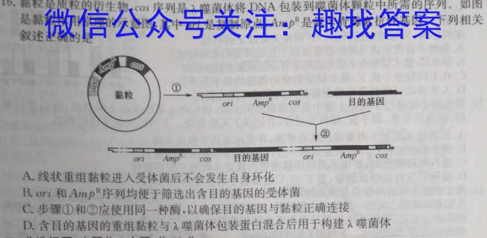 2023年普通高等学校招生全国统一考试考前演练四4(全国卷)生物