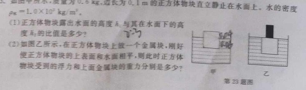 2023年山西省初中学业水平测试信息卷（六）-物理