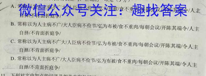 江西省吉安市十校联盟2022-2023学年九年级第二学期期中联考语文