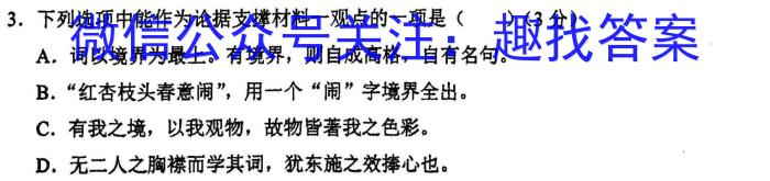 2023年普通高等学校招生全国统一考试信息模拟测试卷(新高考)(五)语文