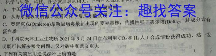 安徽省马鞍山市2023年九年级监测试卷及答案化学