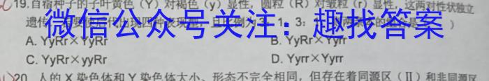 安徽省2022-2023学年九年级第一次调研考试（23-CZ143c）生物试卷答案