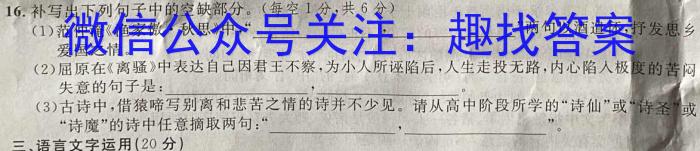 安徽省2023年中考适应性检测（二）语文