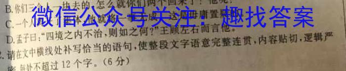 陕西省2023年普通高等学校招生全国统一考试（正方形套黑菱形）语文