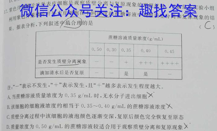 河北省2023年高三5月模拟(一)生物