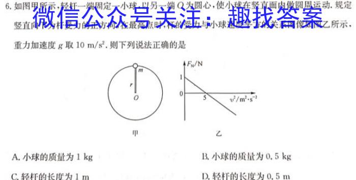 2023年普通高校招生考试压轴卷(一)物理.