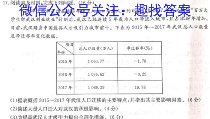 2023届河南省中考适应性检测卷（23-CZ139c）地理.