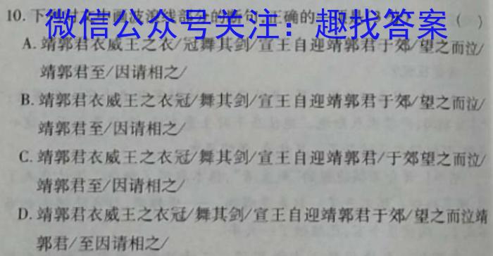 2022~2023学年高二下学期期中联合考试(23-411B)语文