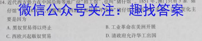 安徽省2022-2023学年九年级第一次调研考试（23-CZ143c）历史