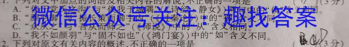 2023届安徽省中考联盟压轴卷(三个黑三角)语文