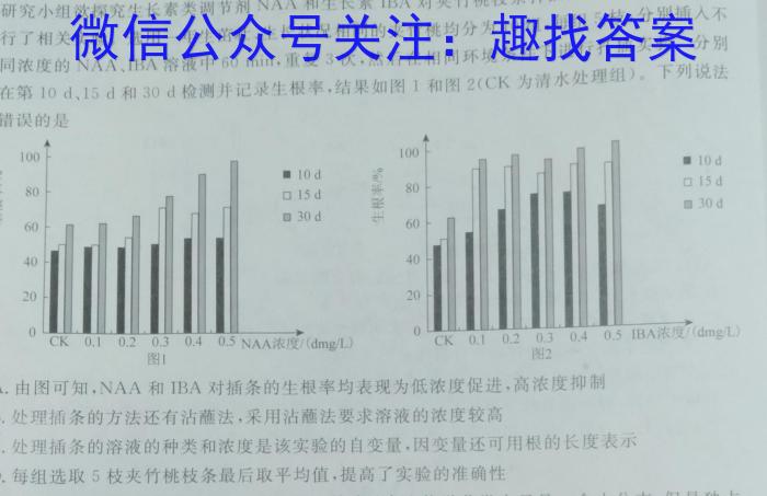 2023年陕西省初中学业水平考试·冲刺压轴模拟卷（一）生物试卷答案