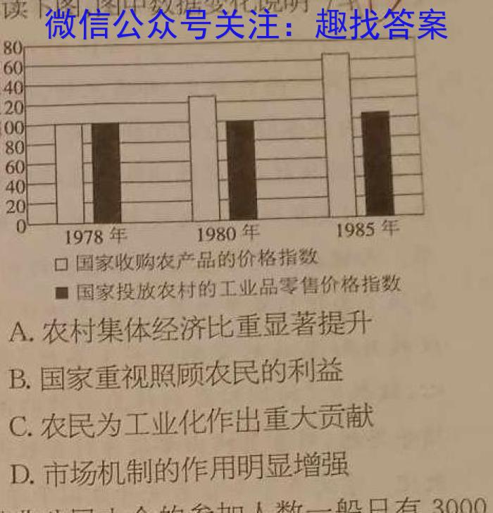 2024届甘肃高二5月联考历史