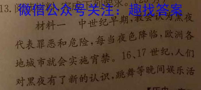 河南省封丘县2023年九年级“一模”测试卷历史