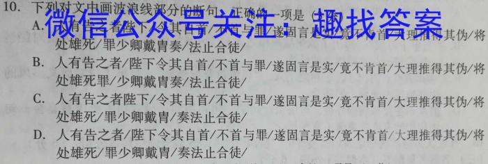 玖壹联考 安徽省2022~2023学年高一年级下学期阶段检测考试(5月)语文