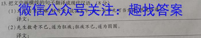 陕西省2023年九年级模拟检测卷语文