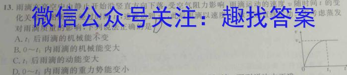 天一大联考·安徽卓越县中联盟 2022-2023学年高三年级第二次联考物理`