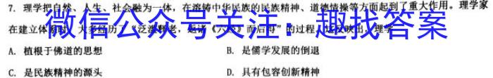 江西省2023届九年级《学业测评》分段训练（七）历史