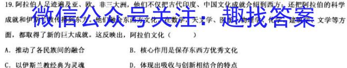 安徽省2023年九年级第二次教学检测历史试卷