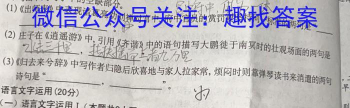长郡、雅礼、一中、附中联合编审名校卷2023届高三月考试卷九(全国卷)语文