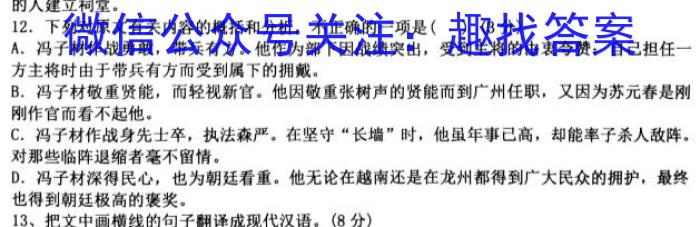 安徽省2023年初中毕业学业考试模拟试卷（5月）语文