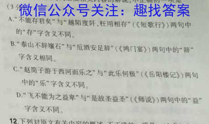 九师联盟2022-2023学年高三5月高考仿真模拟XG语文