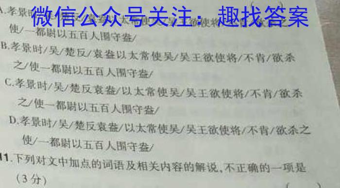 2023年安徽省中考冲刺卷(一)语文