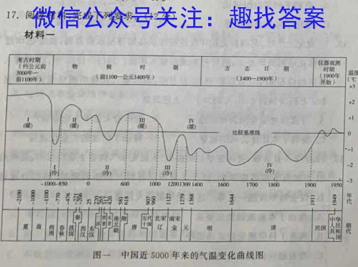 023安徽中考抓分卷五历史"