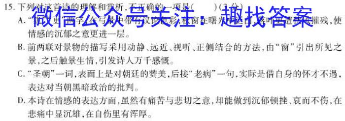 2023届高考冲刺卷(四)4语文