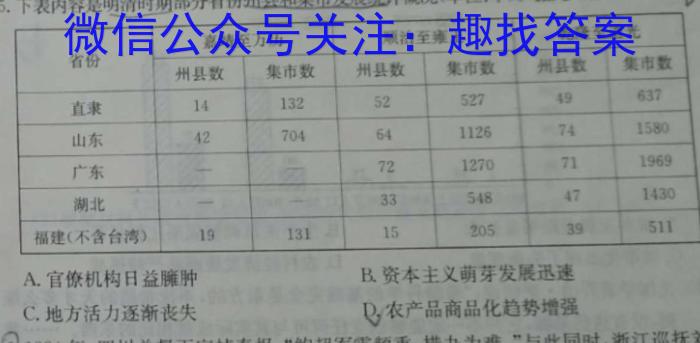 2023届智慧上进·名校学术联盟·考前冲刺·精品预测卷(三)历史