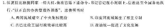 2023年陕西省初中学业水平考试冲刺（三）历史