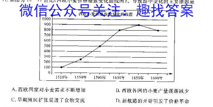 2023年湖南大联考高三年级5月联考（23-467C）历史
