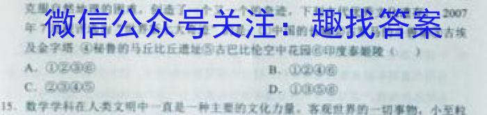 黑白卷 2023年普通高等学校招生全国统一考试(黑卷)历史