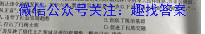 2023届天域全国名校联盟高三第一次联考适应性试题历史