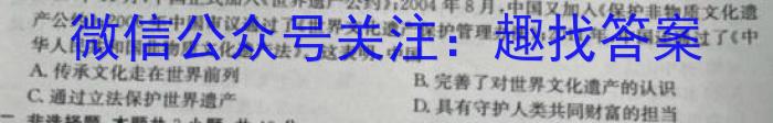 天一大联考海口市2023届高三学生学科能力诊断历史