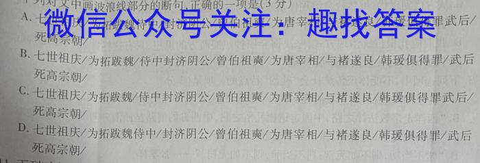 陕西省2023年第五次中考模拟考试练习语文