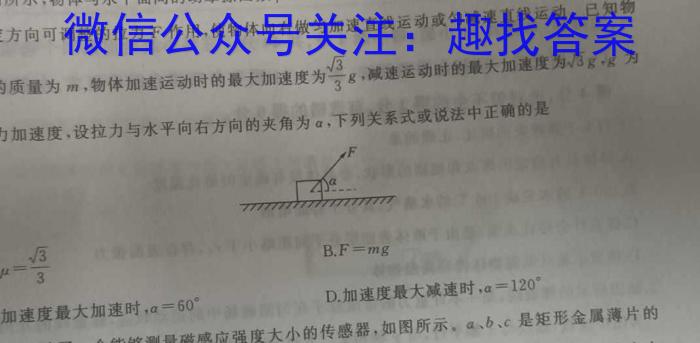 新高中创新联盟TOP二十名校高一年级5月调研考试(231585D)f物理