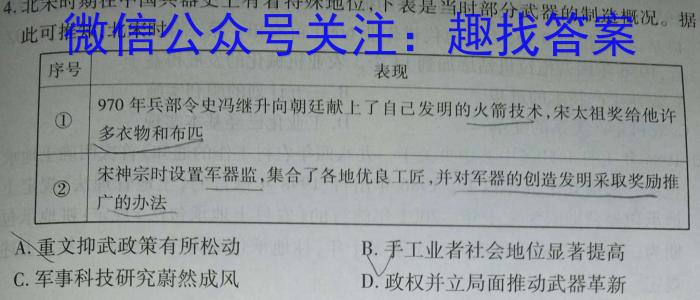 炎德英才大联考 2023年湖南新高考教学教研联盟高一5月联考历史