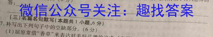 NT2023届普通高等学校招生全国统一考试模拟押题试卷(一)语文