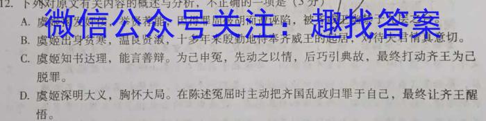 湘教考苑 2023年高考模拟试卷(试题卷四)语文