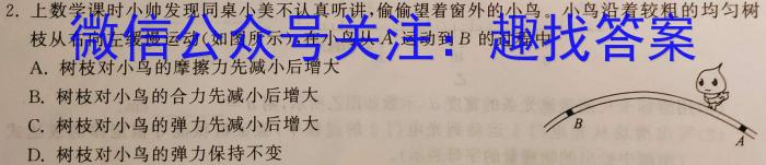 2023年普通高等学校招生伯乐马押题考试（二）物理.