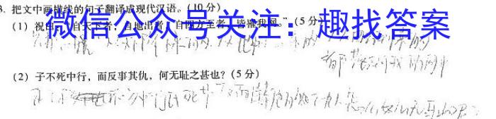 十堰市2023年高三年级四月调研考试(23-352C)语文