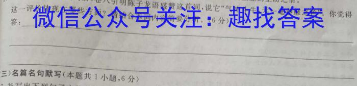 2023届四川省高三考试(23-364C)语文