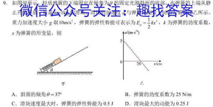 河北省2022-2023学年高三省级联测考试冲刺卷I（四）物理`