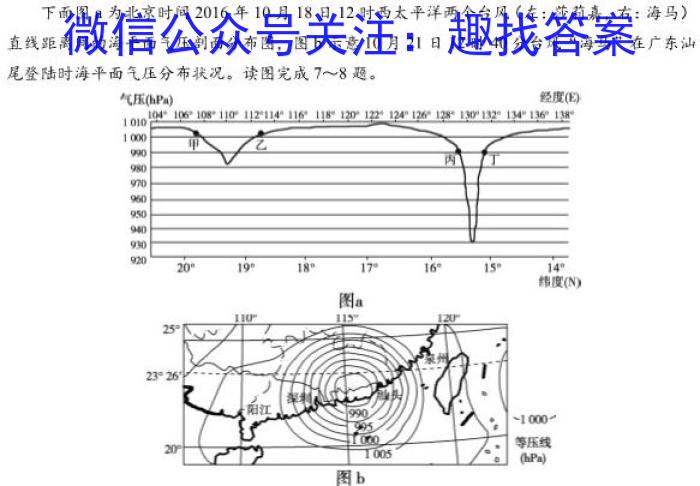 湖北省2022-2023学年度下学期期中新洲区部分学校高中二目标检测地理.