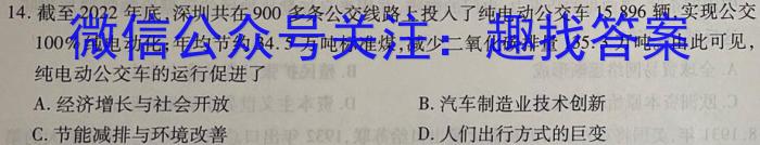 山西省2024~2023学年度八年级阶段评估（G）【R-RGZX E SHX（七）】历史
