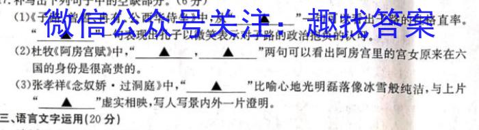 [高考仿真模拟]2023届九师联盟高三年级5月质量检测（LG）语文