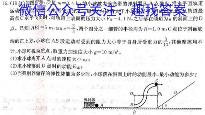 文博志鸿 2023年河北省初中毕业生升学文化课模拟考试(密卷二)物理`