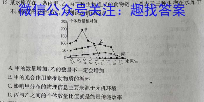 2022-2023学年重庆市高二中期考试(23-417B)生物