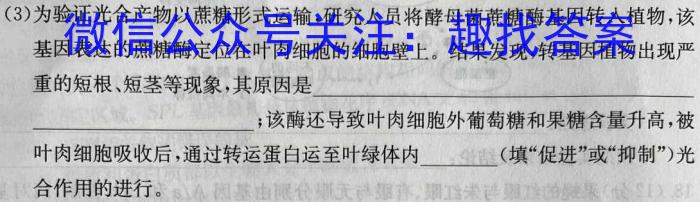 百师联盟2023届高三信息押题卷(一)新教材生物试卷答案