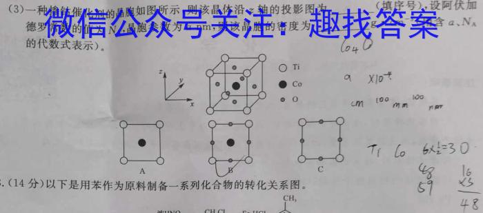 九师联盟·2023届新高考押题信息卷(二)化学